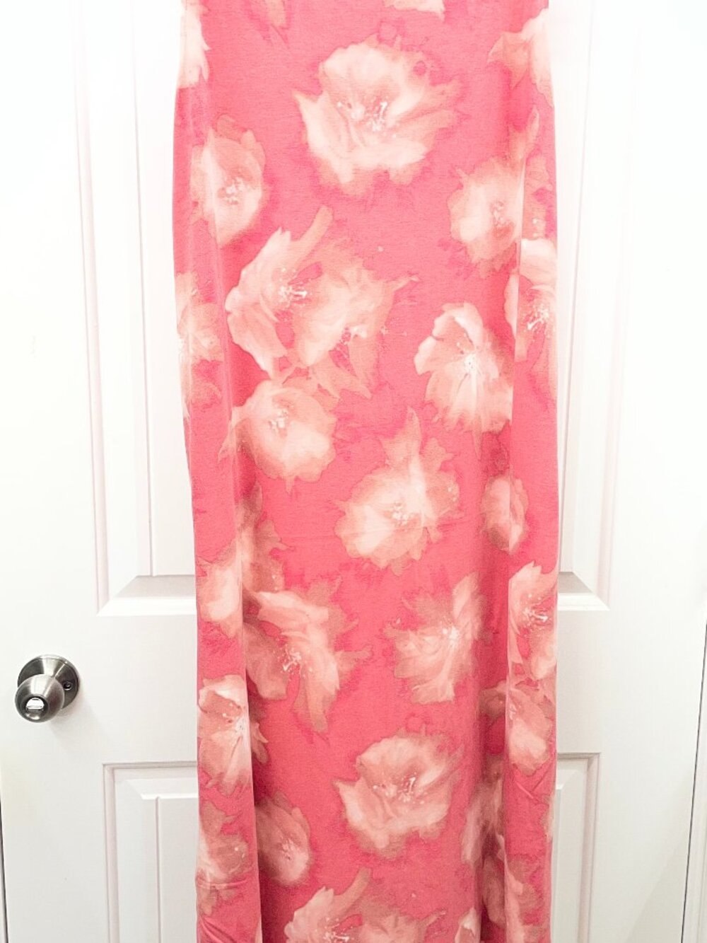 NEW Zenana Plus Size Midi Dress Womens Short Sleeve Body Pink Floral 1X